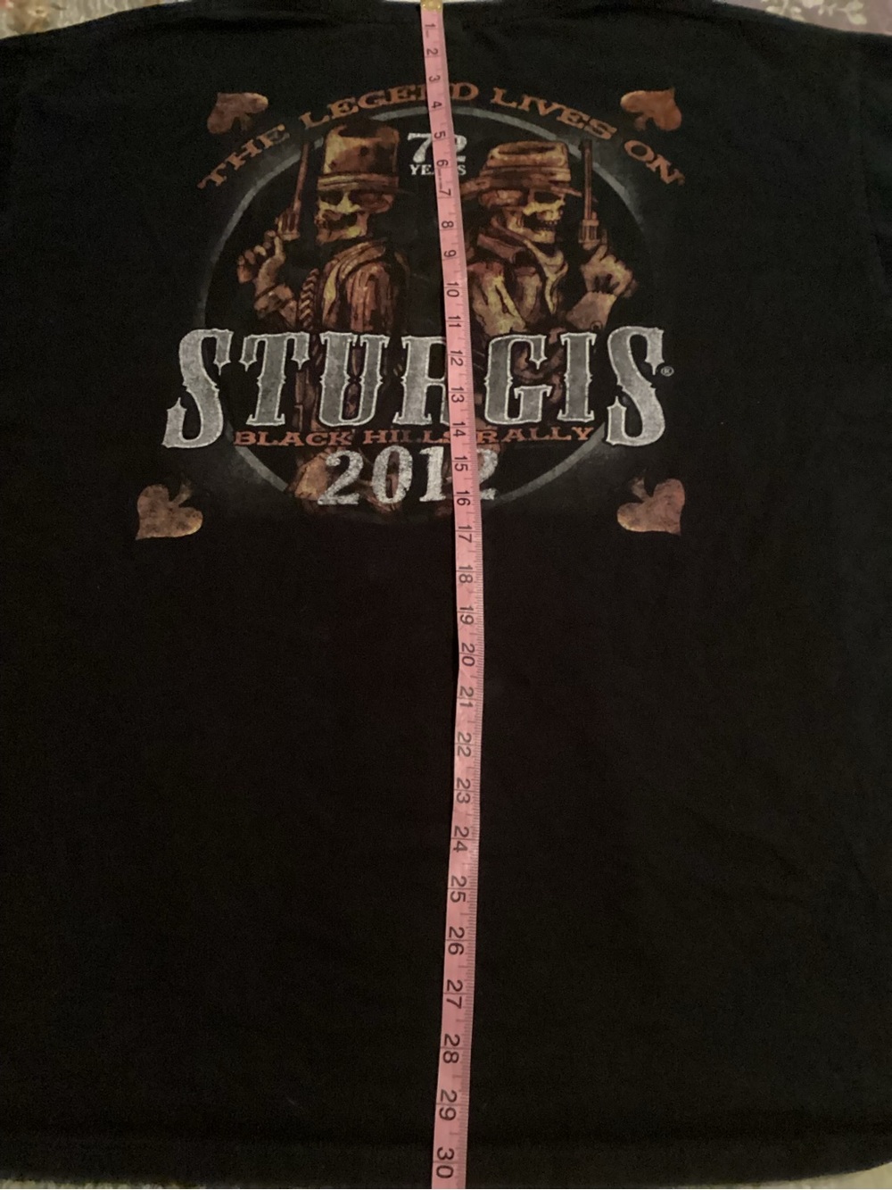 Sturgis Black Hills Rally 2012 Skull Cowboy Graphic T-Shirt Adult 2XL Biker - Picture 6 of 8
